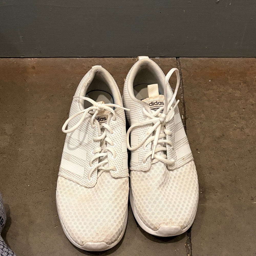 adidas White Mesh Low-Top Men's Sneakers